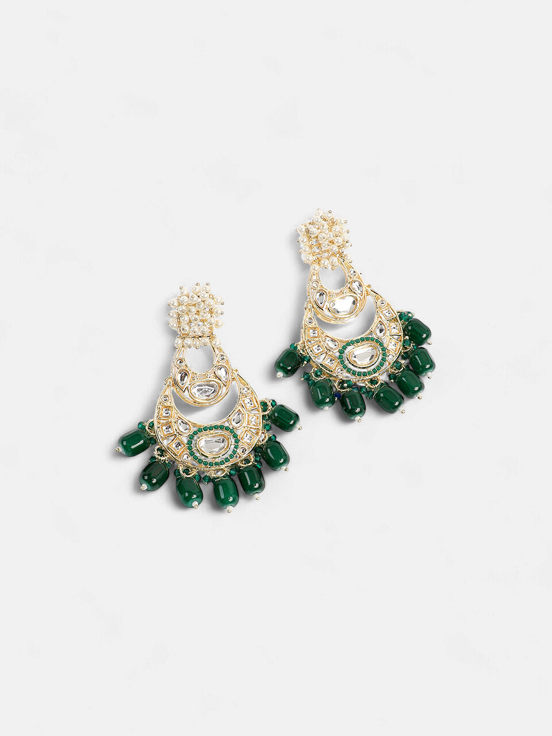 The Fathiyya Jewellery Set - Emerald Green-SOHNCK1545