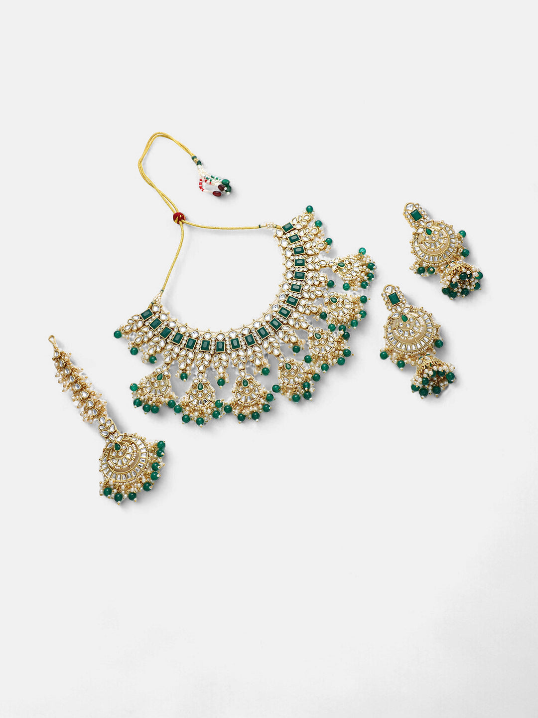 The Mehreen Jewellery Set - Emerald Green-SOHNCK1553