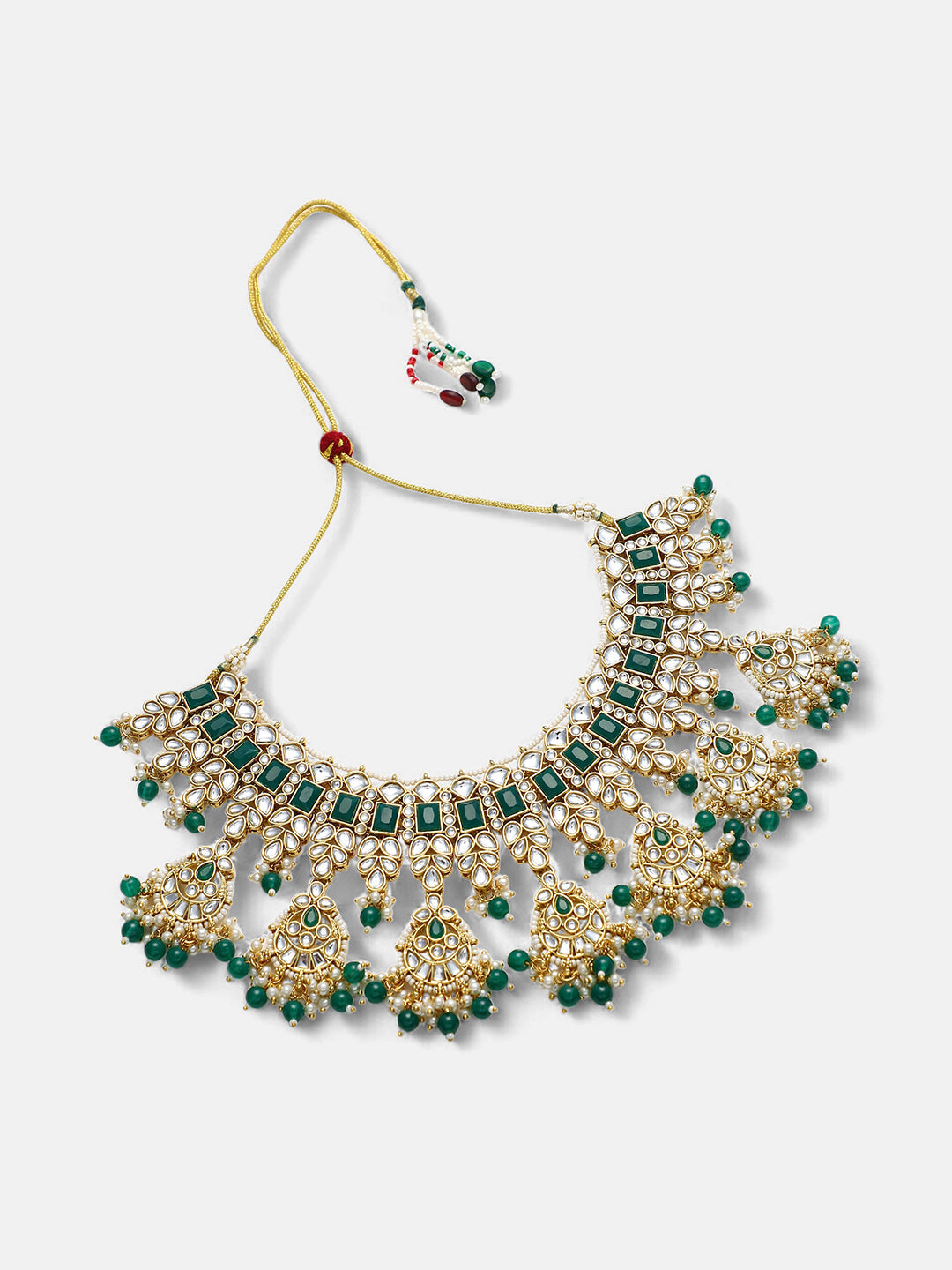 The Mehreen Jewellery Set - Emerald Green-SOHNCK1553