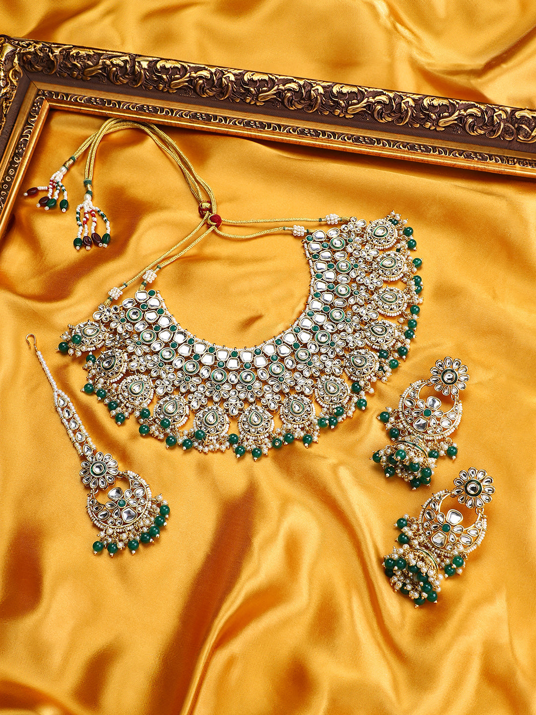 The Ruhani Jewellery Set - Emerald Green-SOHNCK1554
