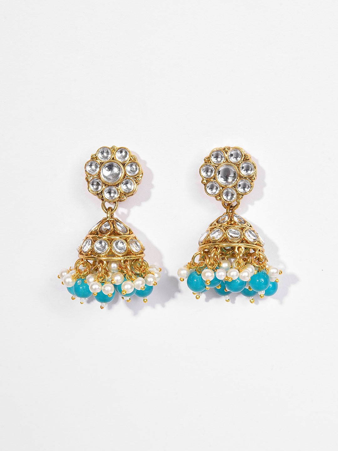 Gold Plated Designer Stone Beaded Necklace, Earrings and Maang Tikka Set