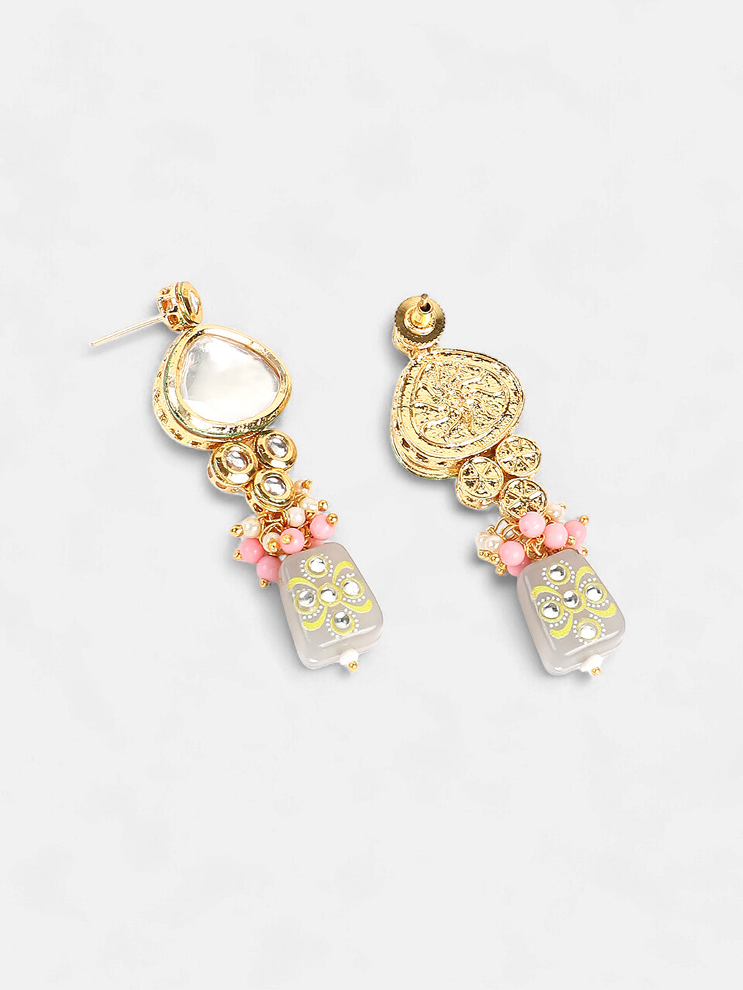 The Azra Jewellery Set - Cloud Grey & Bubblegum Pink-SOHNCK2159