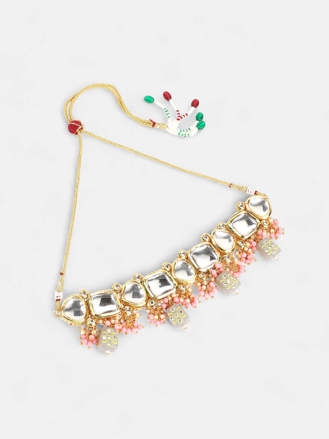 The Azra Jewellery Set - Cloud Grey & Bubblegum Pink-SOHNCK2159