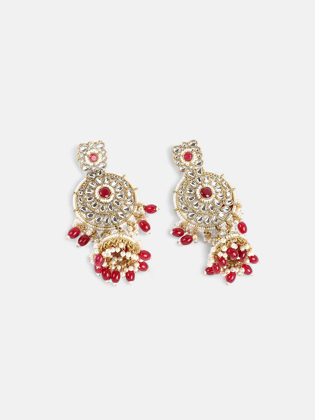 The Mehrunissa Jewellery Set - Ruby Red-SOHNCK2207
