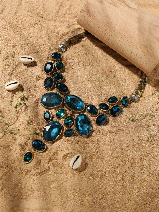 Gold Plated Designer Stone Party Necklace