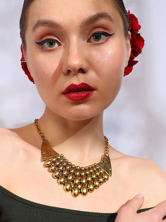 Gold Plated Designer Stone Party Necklace