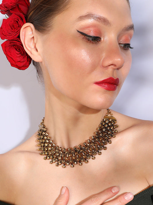 Gold Plated Designer Stone Party Necklace