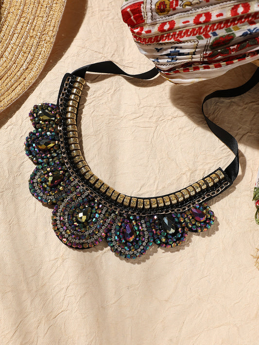 Silver Plated Designer Stone Party Necklace