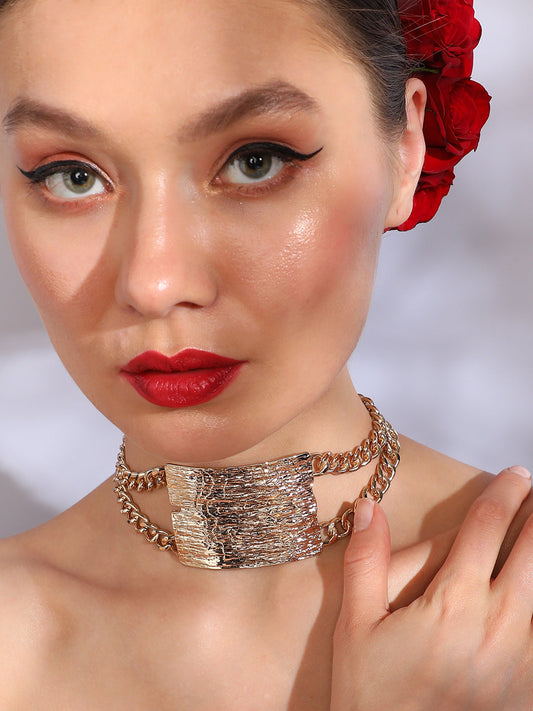 Gold Plated Designer Stone Party Necklace