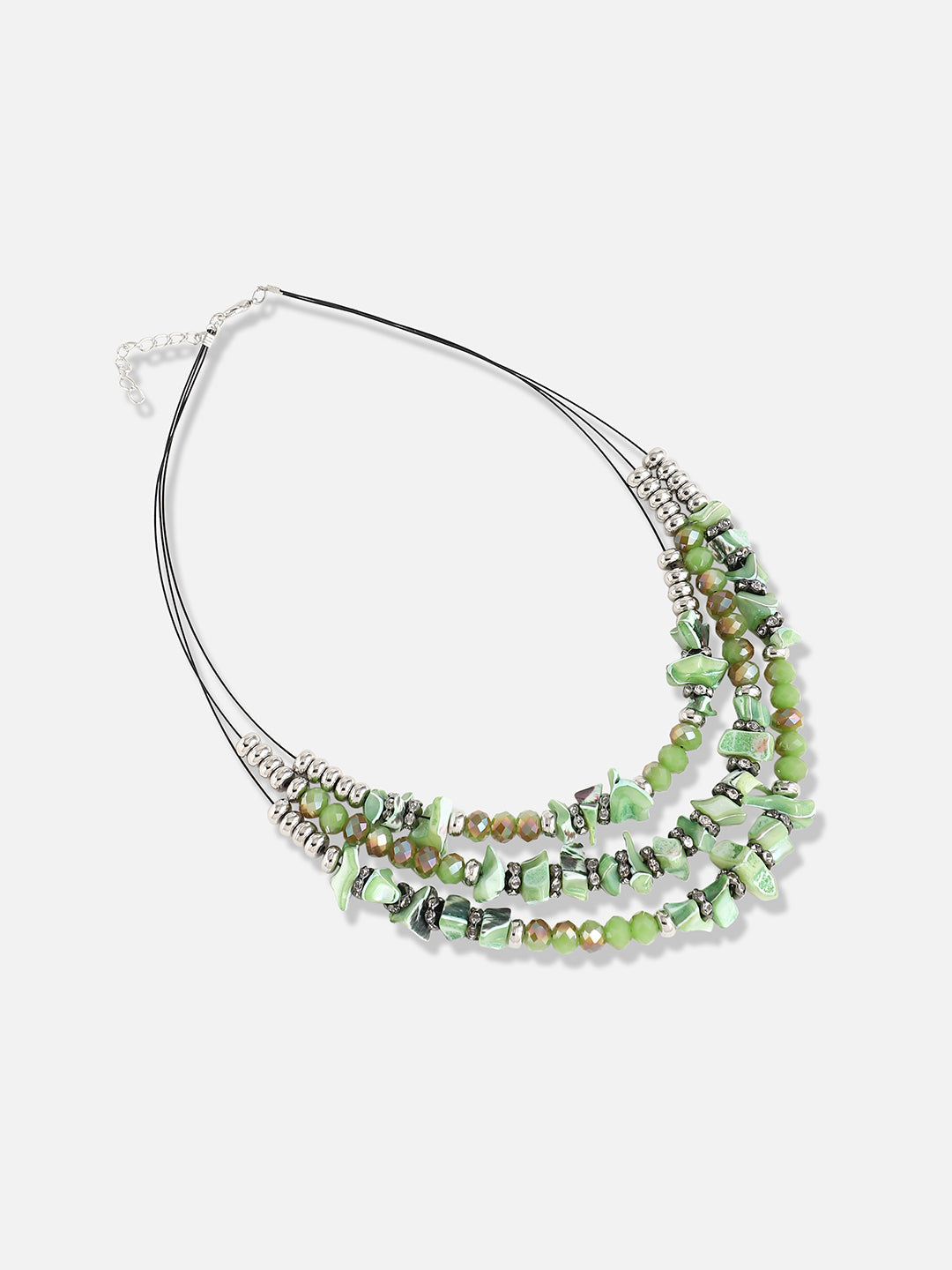 Silver Plated Designer Stone Casual Necklace and Earring Set