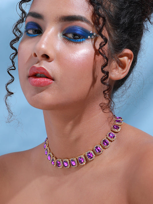 Silver Plated Designer Stone Casual Necklace