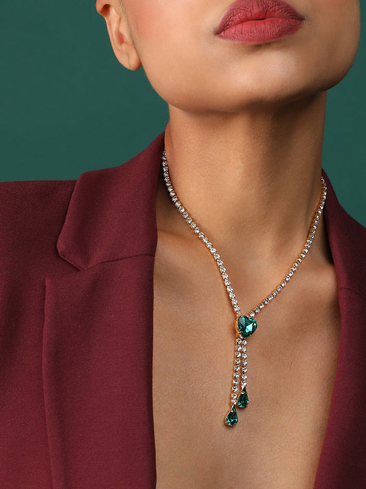 Silver Plated Designer Stone Party Necklace