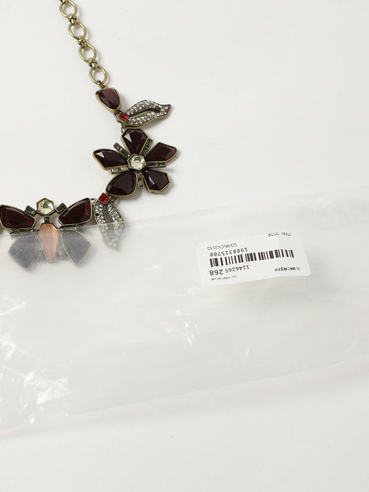 Gold-Plated Stones Studded Butterfly Necklace