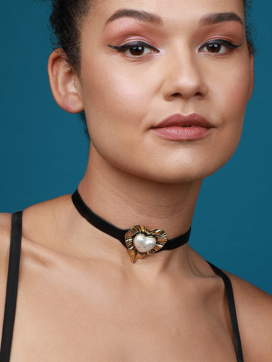 Gold-Plated Stone-Studded Necklace