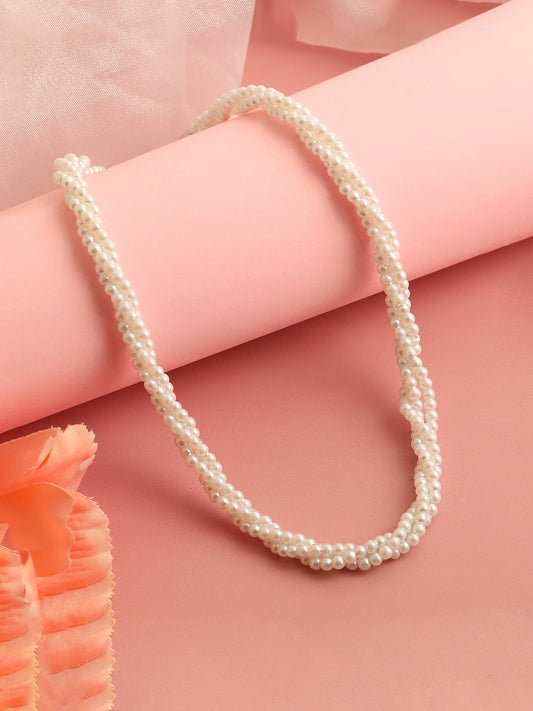 GOLD PLATED PARTY PEARLS CHOKER NECKLACE FOR WOMEN
