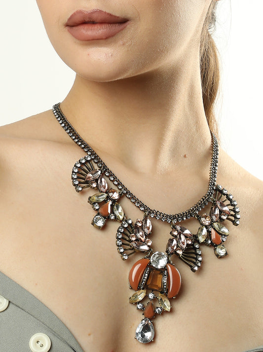 Gold Plated Designer Stone Necklace