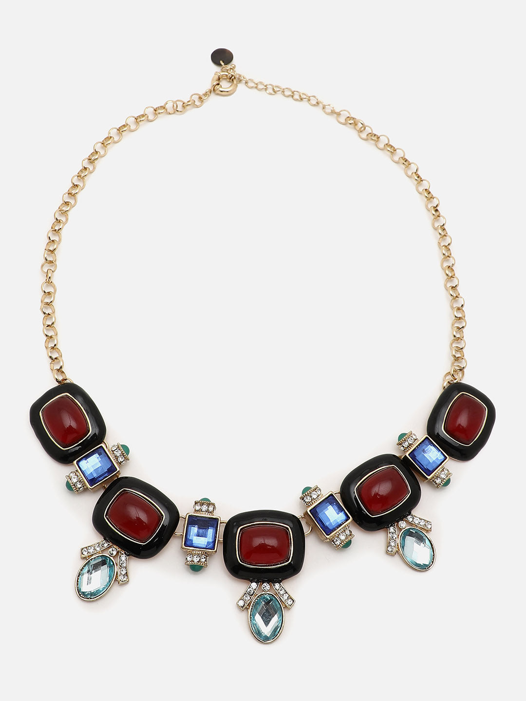 Silver Plated Designer Stone Necklace