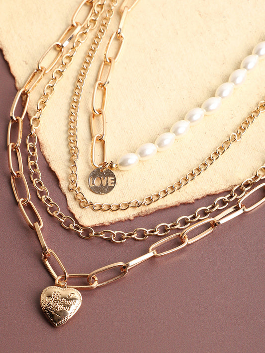 MULTI LAYERED GOLD PLATED NECKLACE