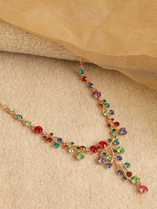 MULTI COLOUR STONES DESIGNER NECKLACE