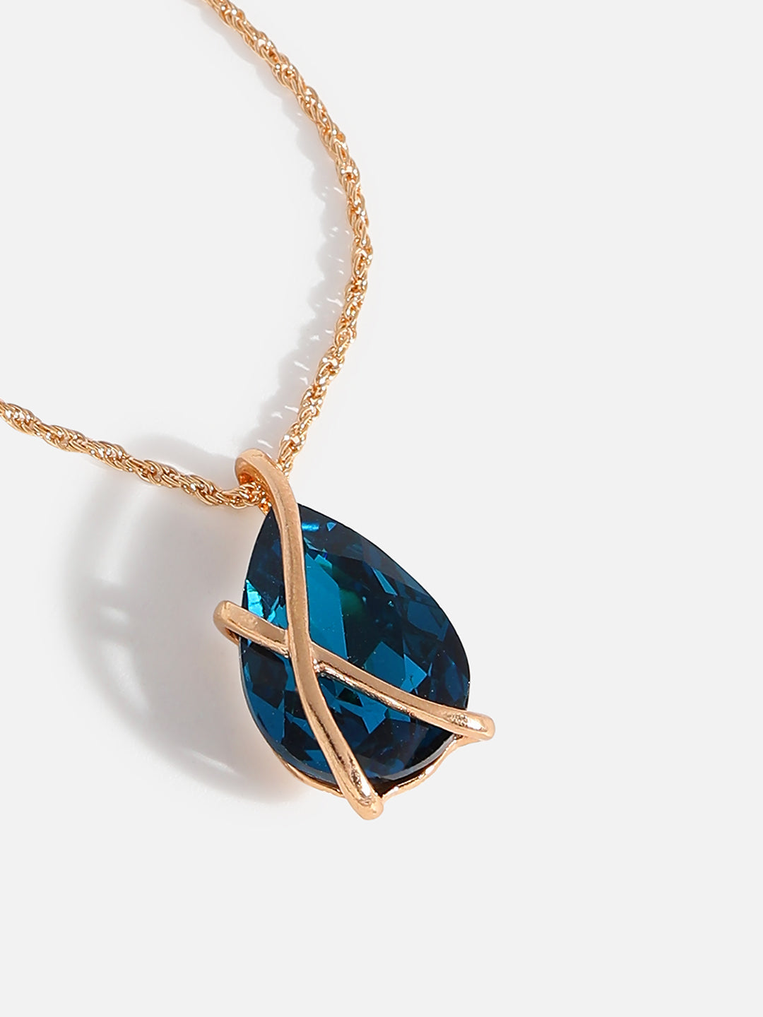 WOMEN GOLD PLATED BLUE STONE JEWELLERY SET