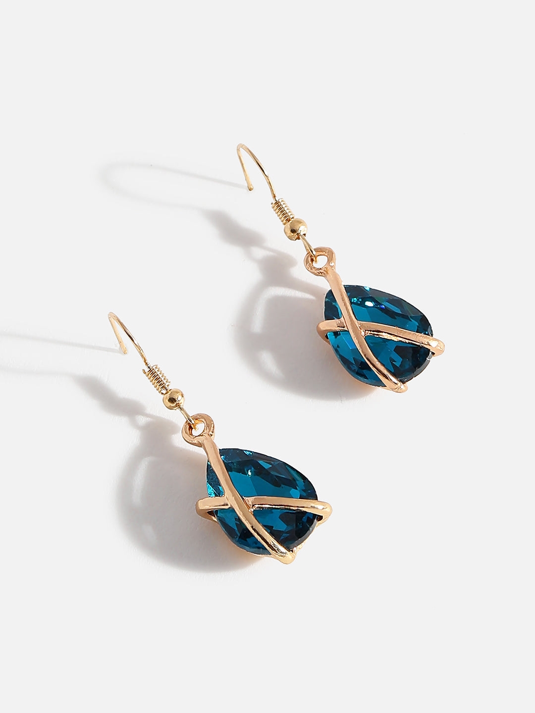 WOMEN GOLD PLATED BLUE STONE JEWELLERY SET