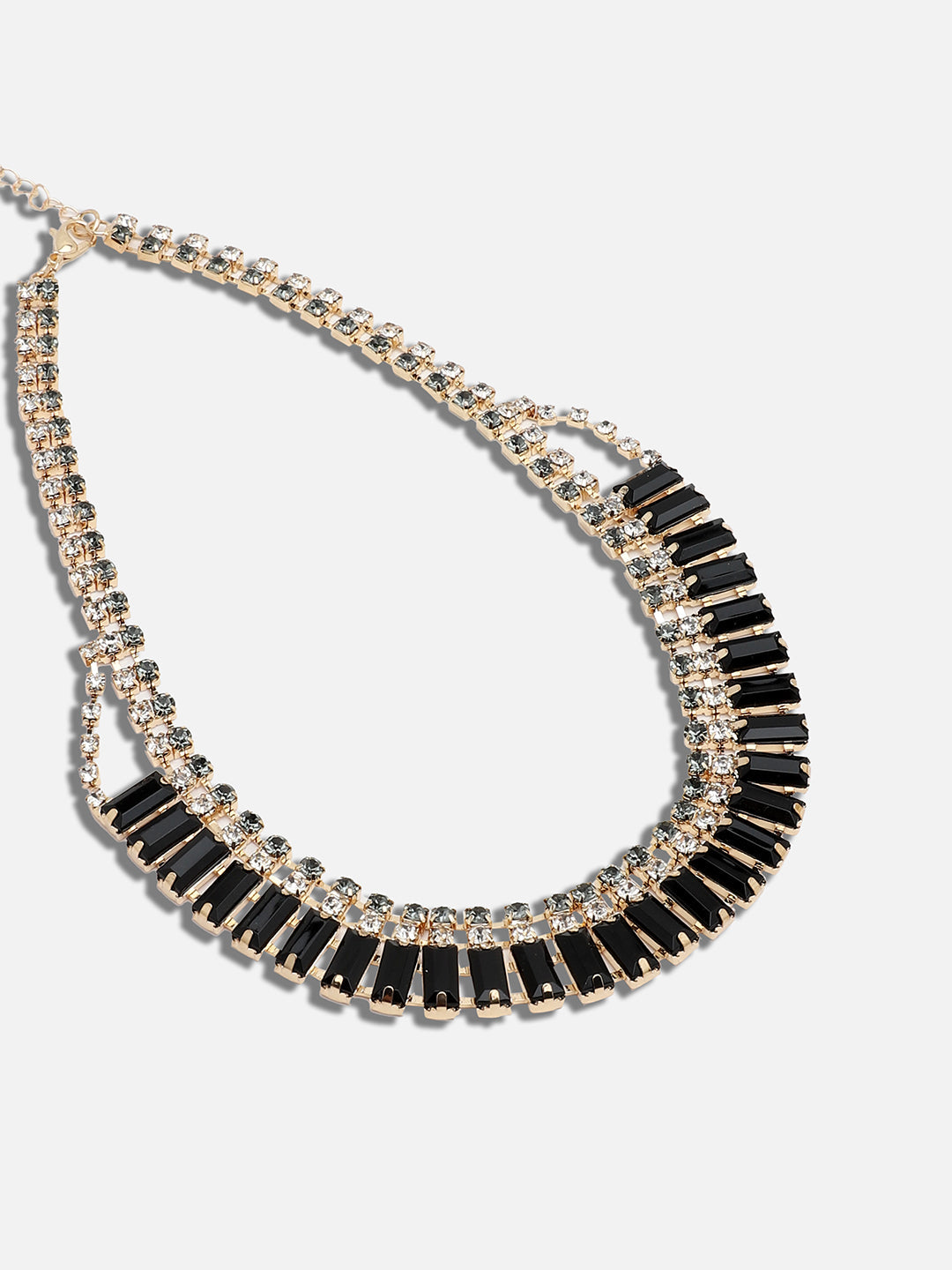 GOLD PLATED PARTY DESIGNER STONE NECKLACE AND EARRING SET FOR WOMEN