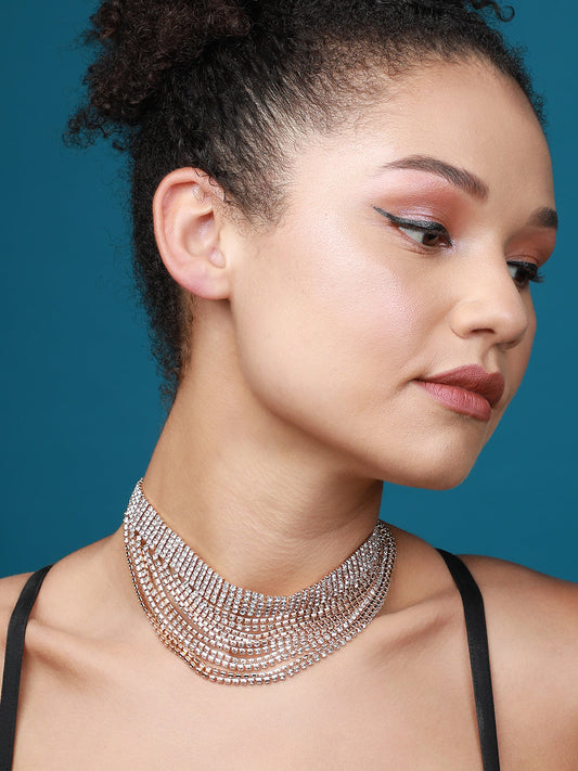 Rhinestone Gold-Plated Necklace