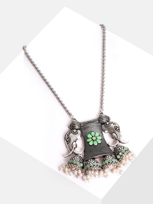 Silver Plated Designer Stone Necklace