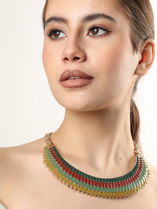 Gold Plated Designer Stone Necklace