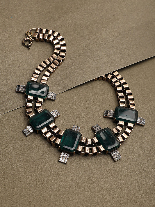 Gold Plated Designer Stone Necklace