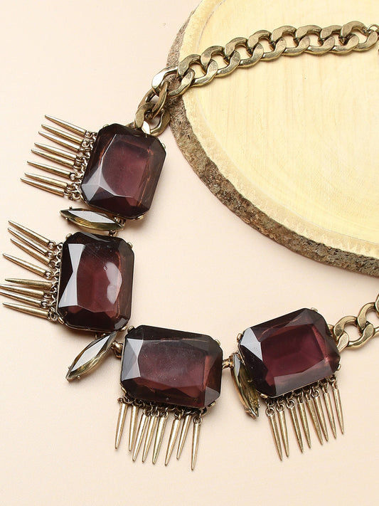 Gold Plated Designer Stone Necklace