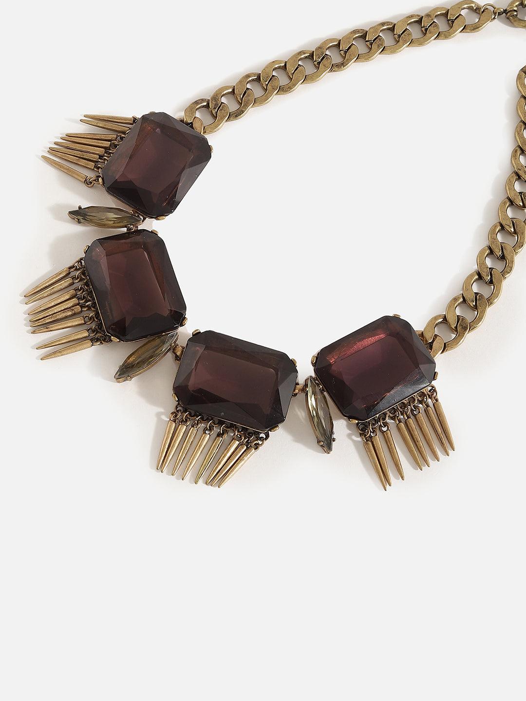 Gold Plated Designer Stone Necklace