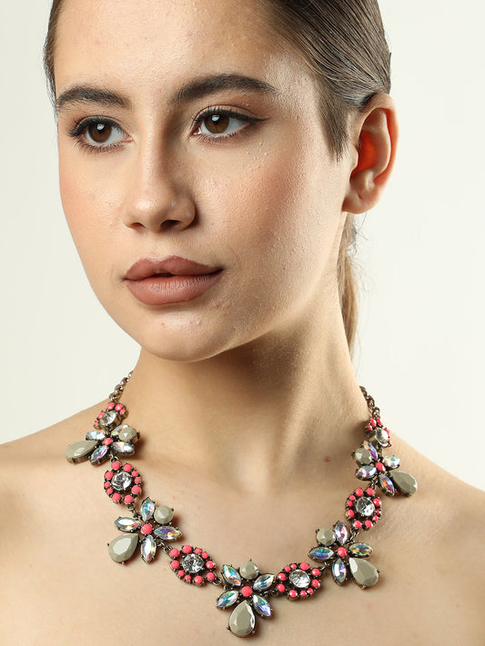 Gold Plated Designer Stone Necklace