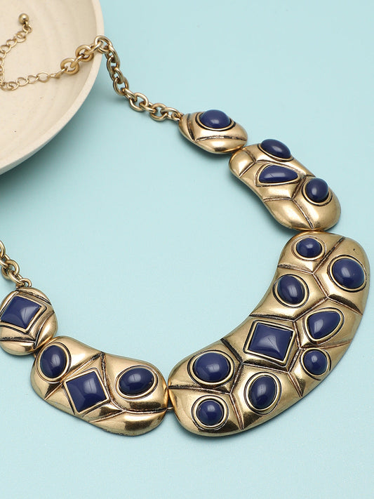 Gold Plated Designer Stone Necklace