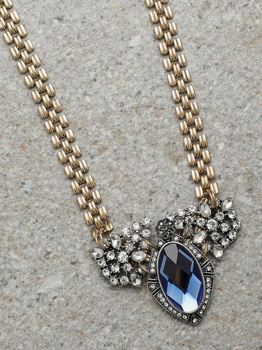 Gold Plated Designer Stone Necklace