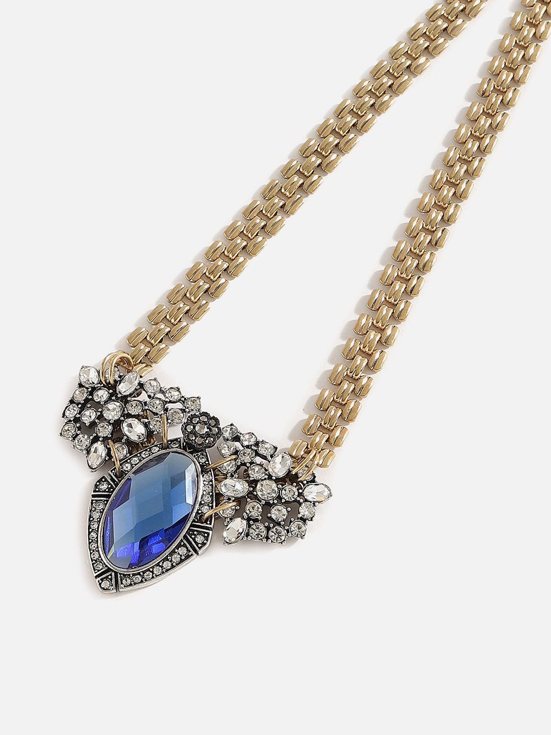 Gold Plated Designer Stone Necklace
