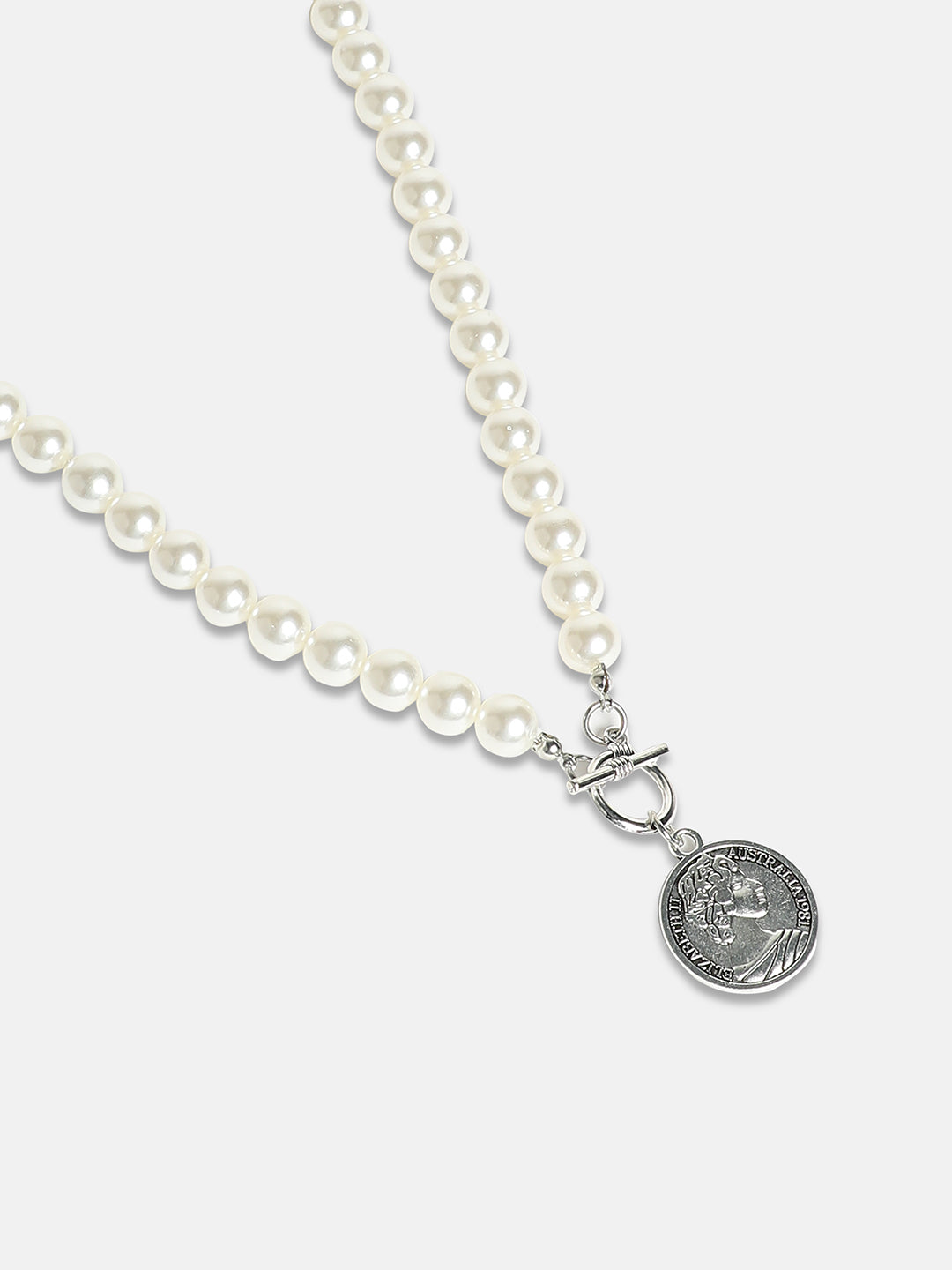 Women's The Coin Collar Necklace - Pearl White