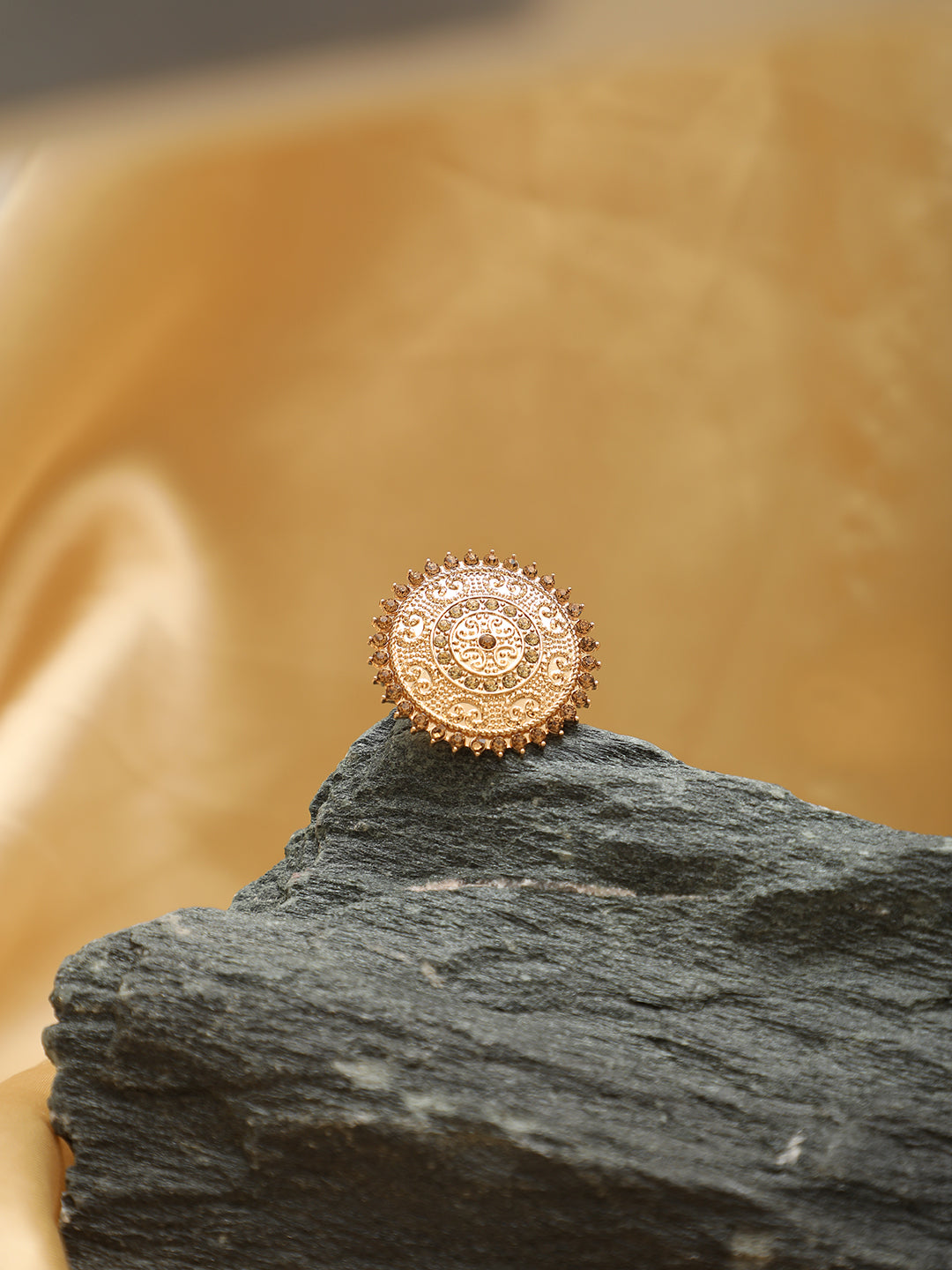 Gold Plated Designer Stone Ring