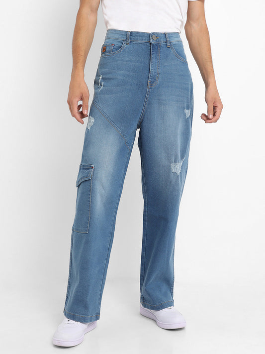 Asymmetrical Stitch Denim Jeans