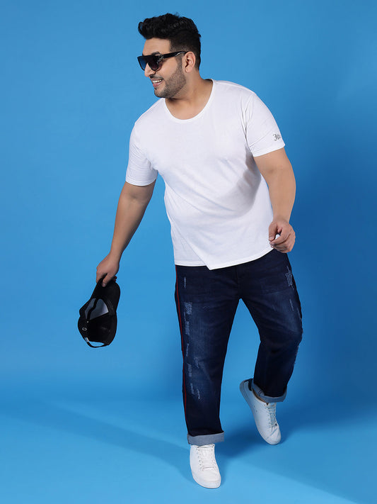 Side Striped Casual Denim Jeans