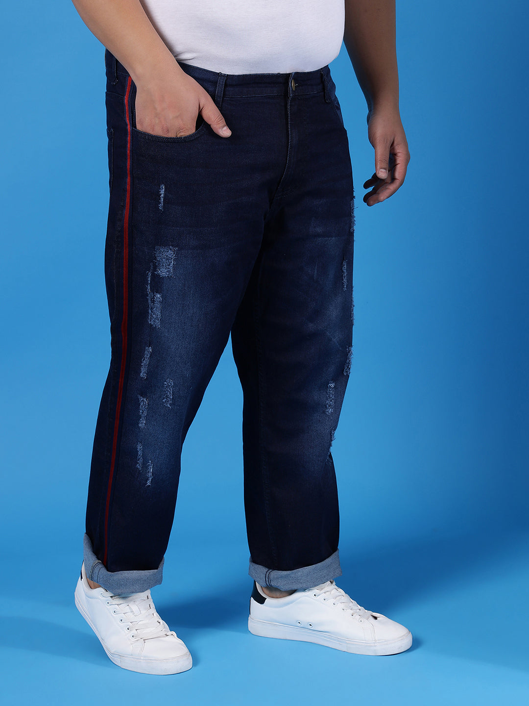 Side Striped Casual Denim Jeans