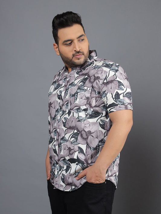 Floral Design Half Sleeve Shirt