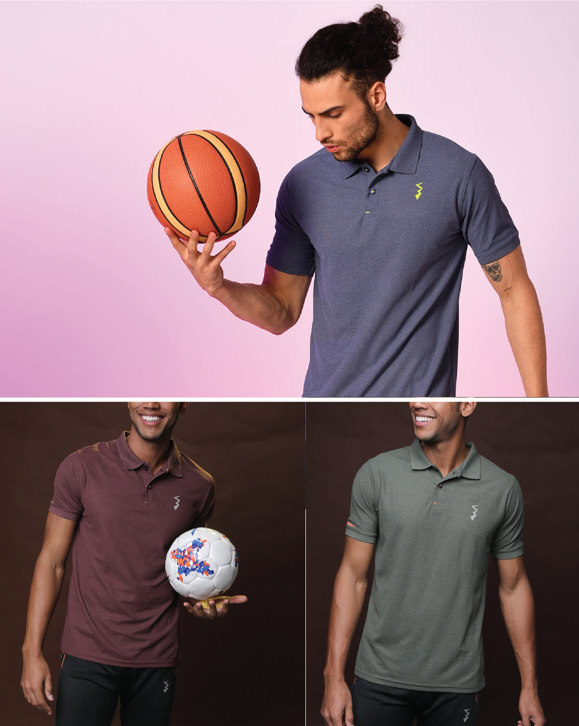 Pack Of 3 Slim Fit Active T-Shirts