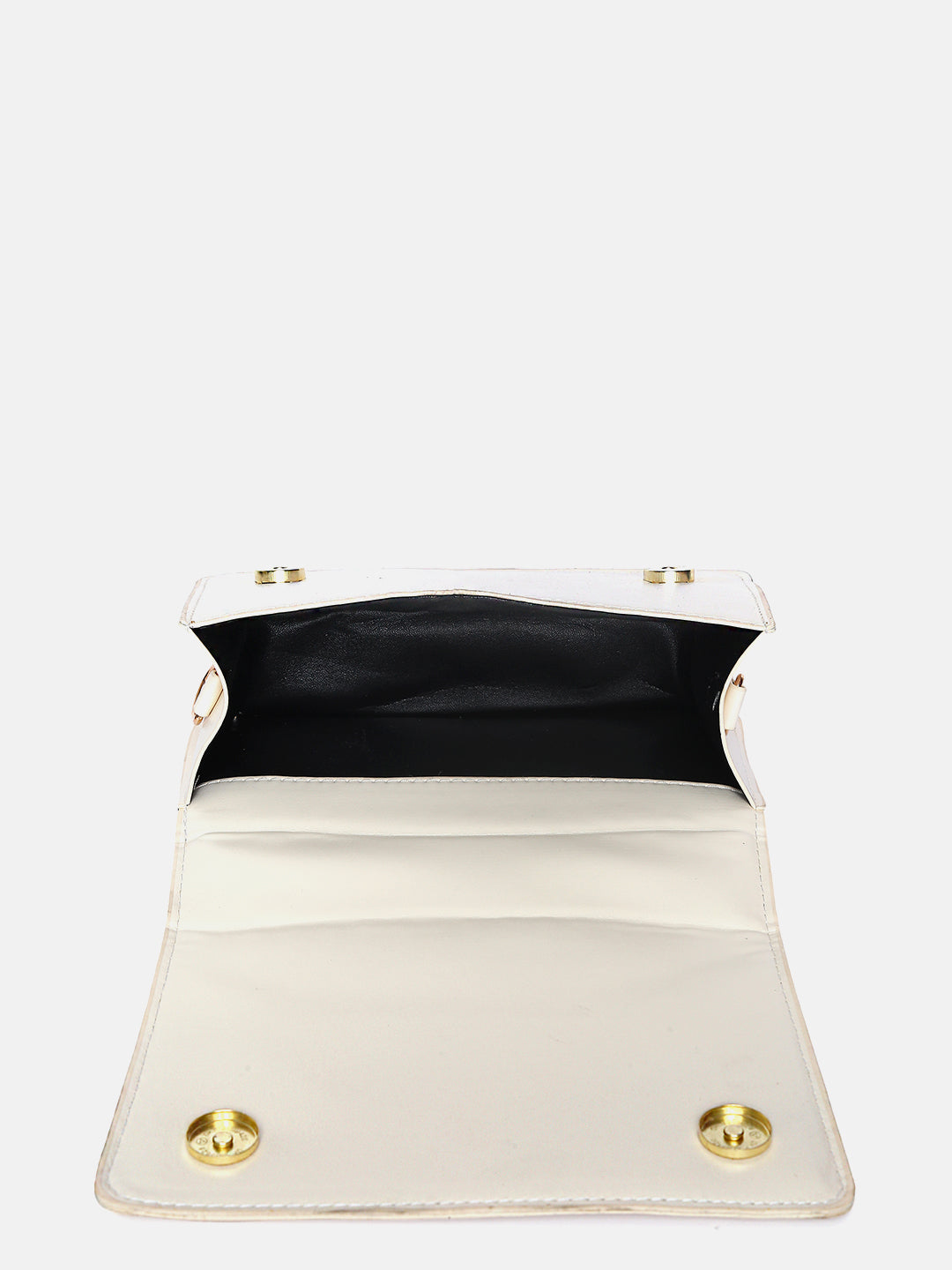 WHITE VEGAN LEATHER STRUCTURED HANDHELD BAG WITH TASSELLED