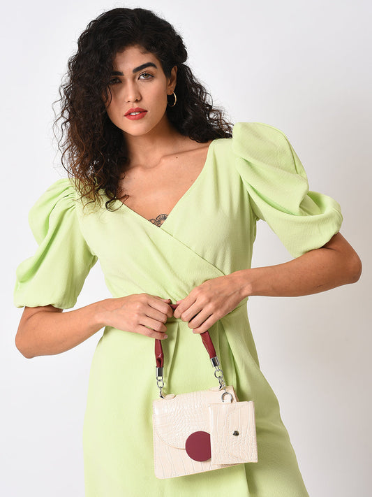 Snowy Textured White Mini Bag