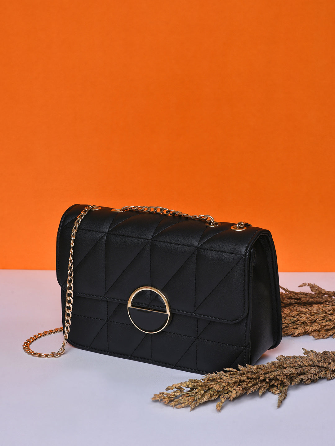 Obsidian Quilted Black & White Cross Body Bag