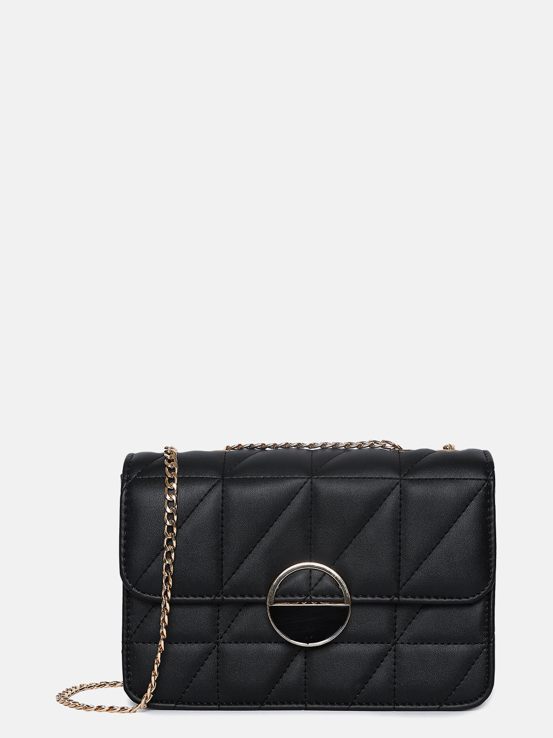 Obsidian Quilted Black & White Cross Body Bag