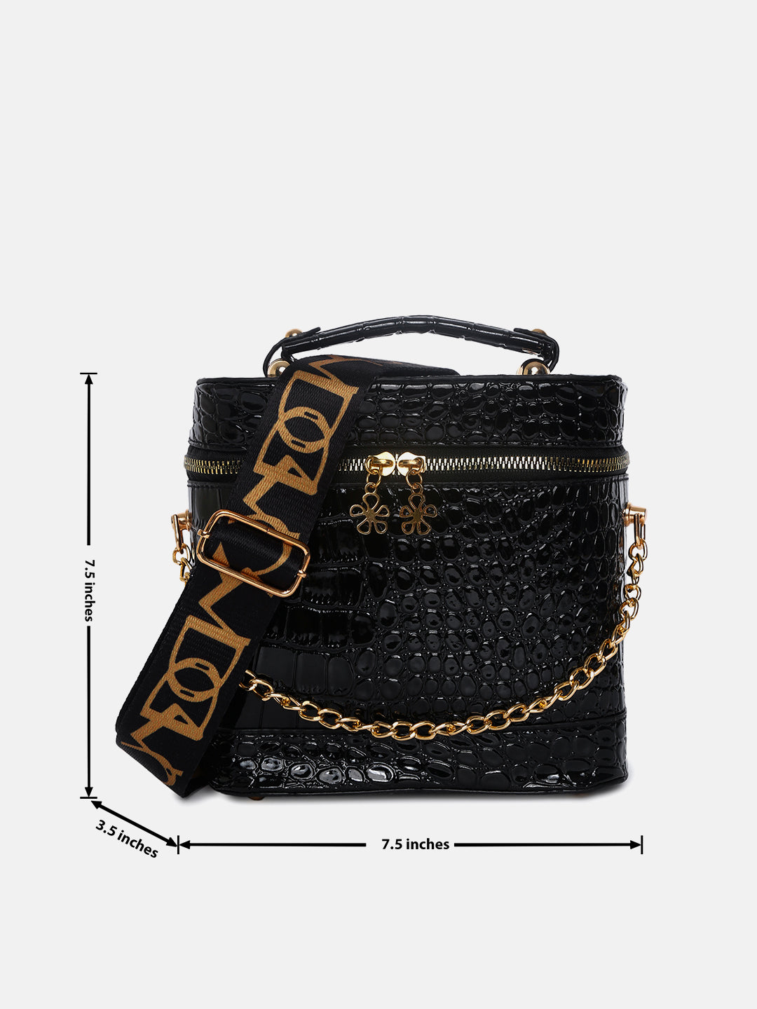 Sleek & Stylish Black Bucket Bag