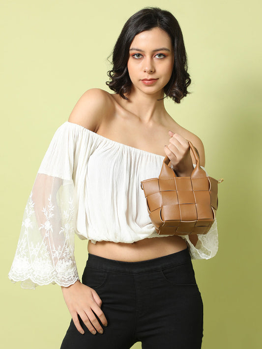 Braided Brown Basket Bag