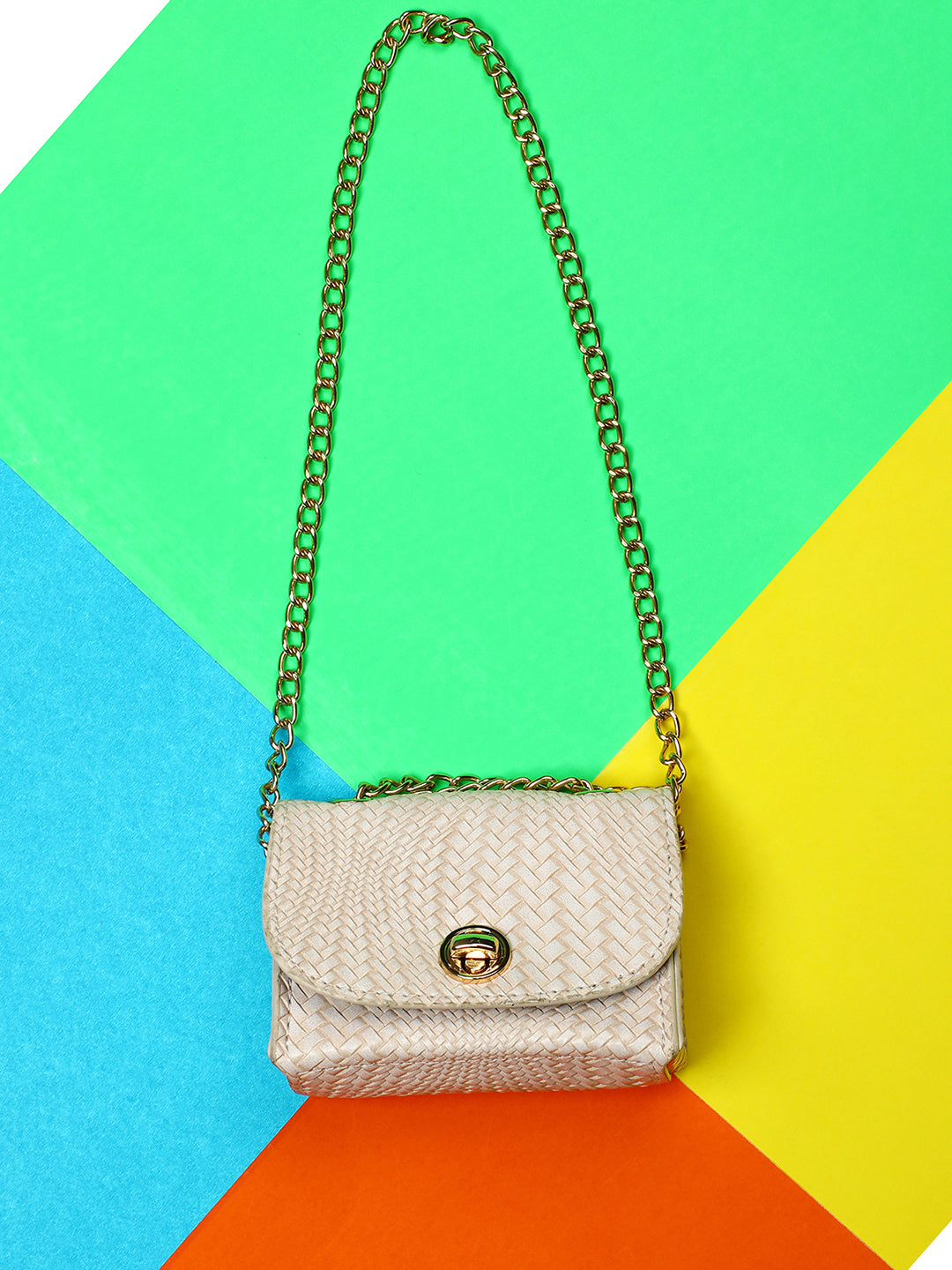 Woven Wonder White Cross Body Bag